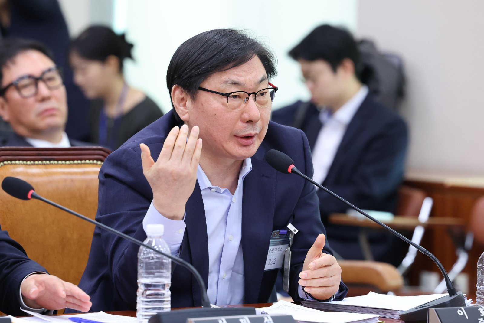 이화영 전 경기도 평화부지사가 14일 서울 여의도 국회 윤석열정권정치검찰조작기소의혹사건진상규명국정조사특별위원회에서 열린 쌍방울 대북송금 조작기소 의혹 사건 청문회에서 발언을 하고 있다. 2026.4.14 ⓒ 뉴스1