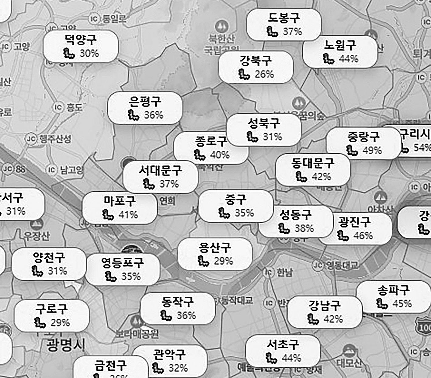 수도권 시군구별 러브버그 출몰 가능성을 표시한 러브버그 지도 웹사이트까지 생겨났다. ‘러브버그.com’ 화면 캡처