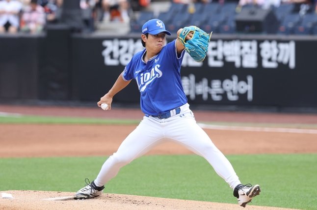 시즌 5승 무패, 평균자책점 4.53, 탈삼진 43개를 기록하게 된 삼성 양창섭. 삼성 라이온즈 제공