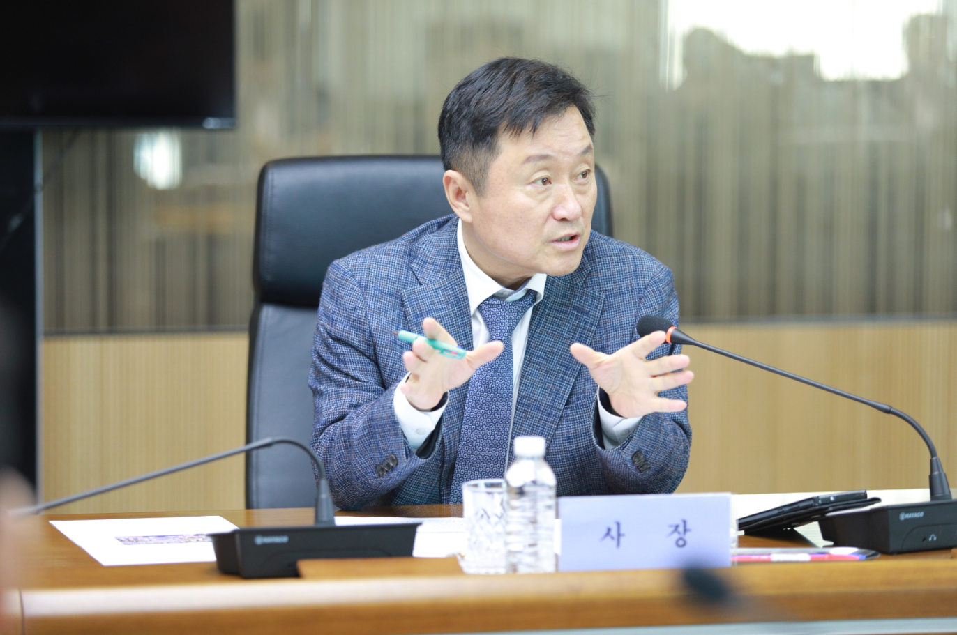 최인호 주택도시보증공사 사장이 HUG 본사에서 중동 상황 대응 긴급 현안 점검 회의에서 발언을 하고 있다. 주택도시보증공사 제공