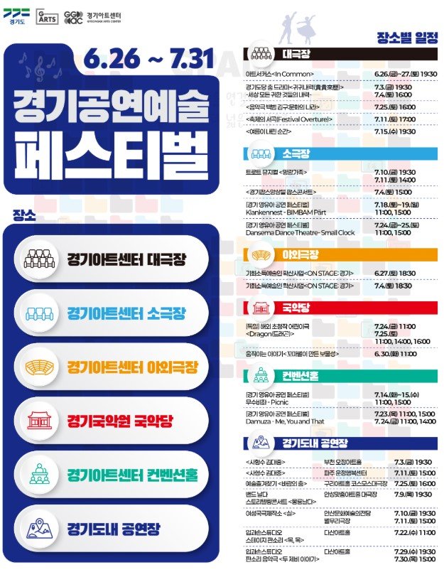 ‘경기 공연예술 페스티벌’ 일정. 경기아트센터 제공