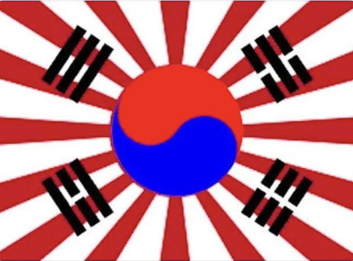 일본 팬이 욱일기와 태극기를 합성했다.(서경덕 교수 제공)