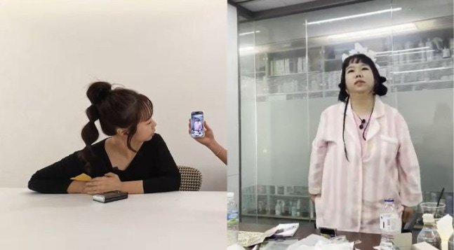 방송인 홍현희는 현재의 모습과 과거의 모습을 비교하며 변화를 실감하는 순간을 공유했다. 유튜브 채널 ‘홍현희 제이쓴의 홍쓴TV’ 캡처
