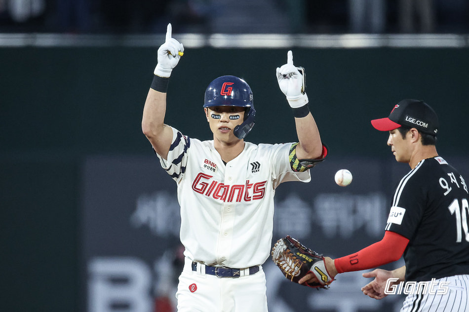 ‘전민재 3타점’ 롯데, 선두 LG 3-2 제압…최근 8승1무1패