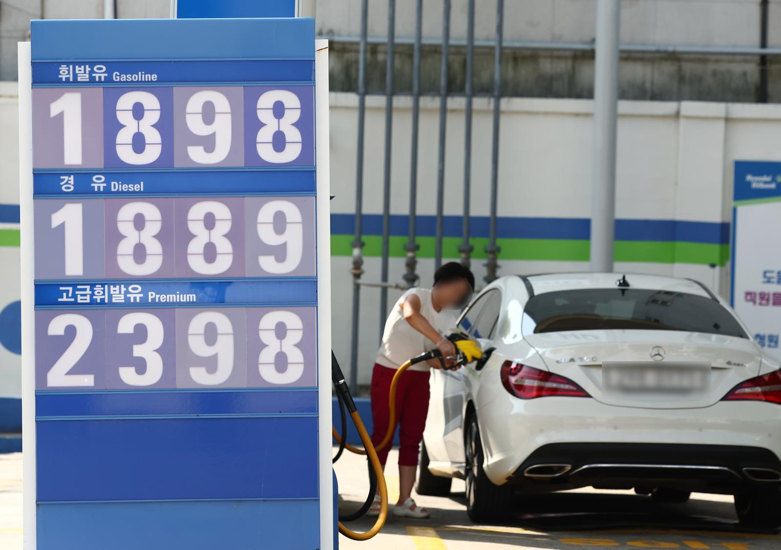 South Korea gasoline prices drop below 1,900 won/liter for first time in two months