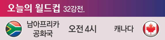 [2026 북중미월드컵]오늘의 월드컵