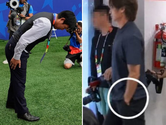 日감독은 패한뒤 90도 인사…박문성 “그게 그렇게 어려운가”