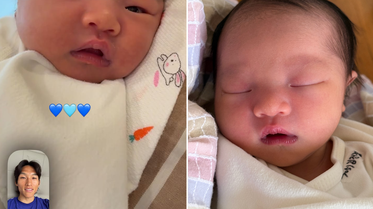 축구 국가대표 김승규, 아내 김진경이 SNS를 통해 공개한 가족의 첫 만남이 많은 축하를 받고 있다. SNS 화면