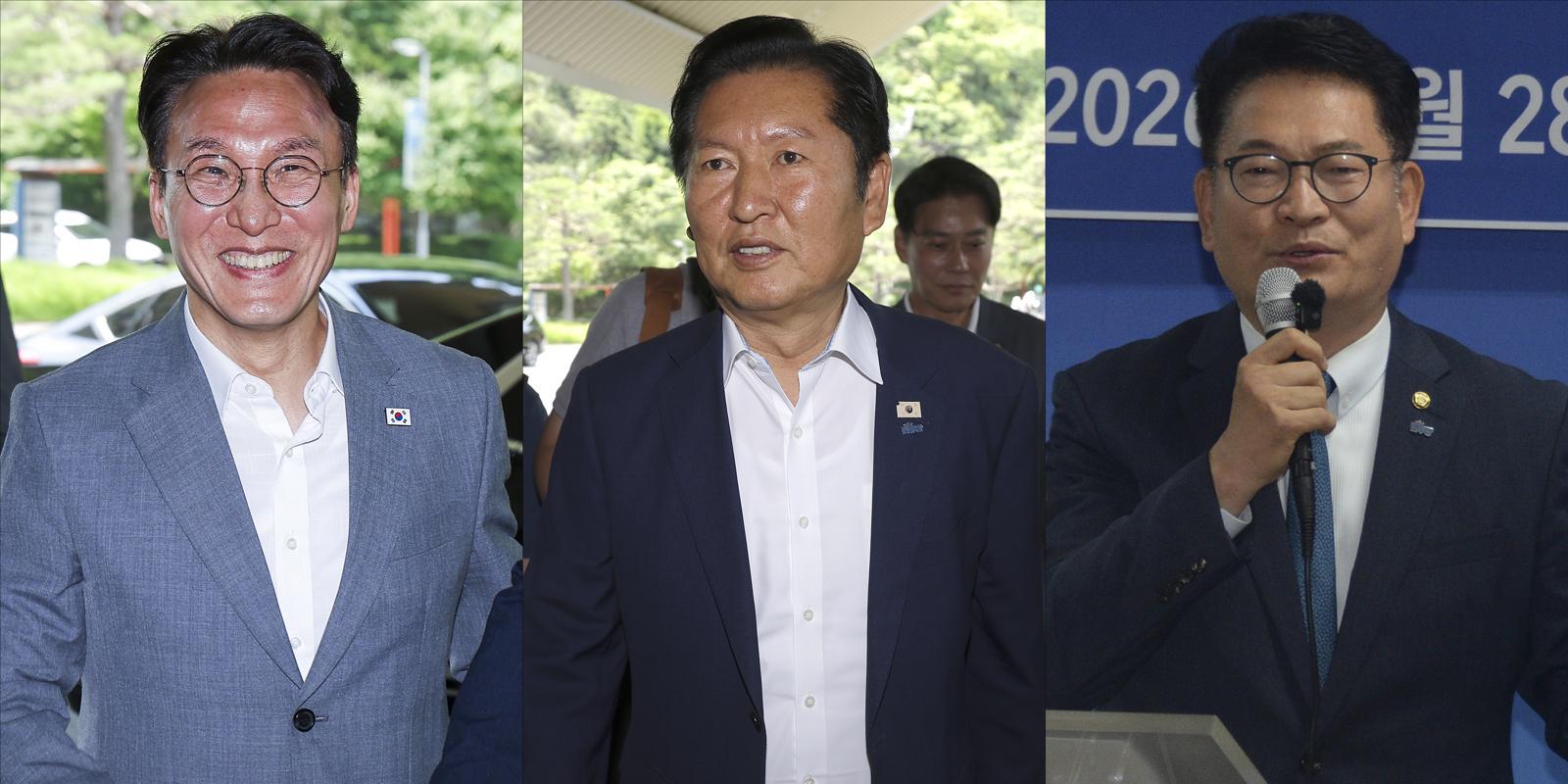 김민석 전 국무총리, 정청래 전 더불어민주당 대표, 송영길 민주당 의원. 뉴시스