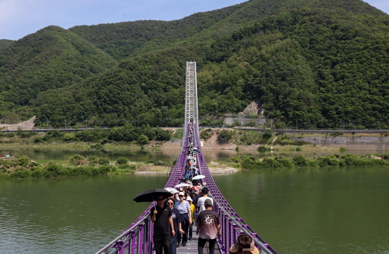 남한강 위 ‘617m 출렁다리’ 개통… 단양 새 랜드마크 떴다