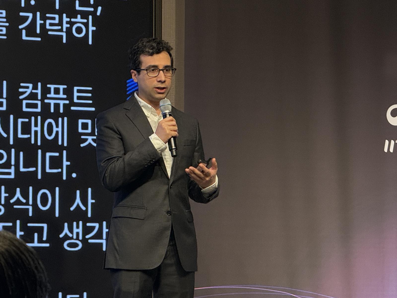 2026년 7월 3일 서울 강남구 웨스틴 서울 파르나스에서 오픈AI 부사장 노엄 브라운이 기조연설에 나서고 있다. 사진=김영호 기자 rladudgh2349@donga.com