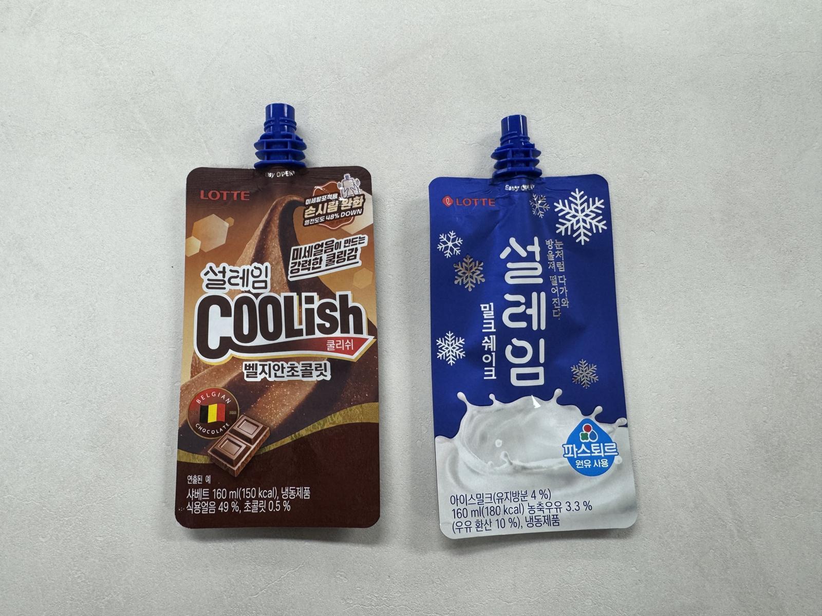 설레임 쿨리쉬 벨지안초콜릿 제품(왼쪽)과 기존 설레임 제품. 롯데웰푸드 제공