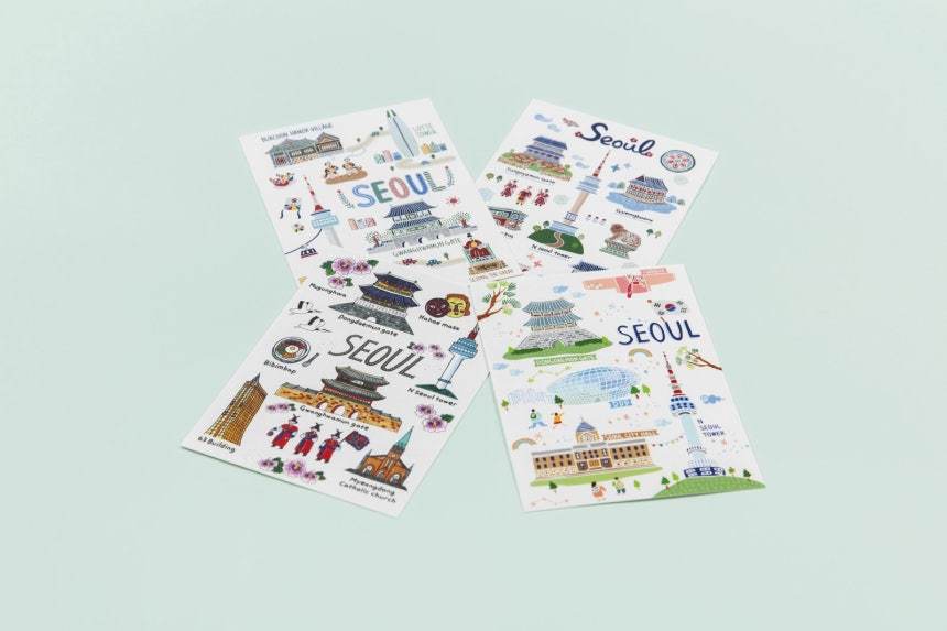 2026 서울마이소울샵 입점 상품 공모 선정작 - 서울 랜드마크 엽서. 서울관광재단 제공