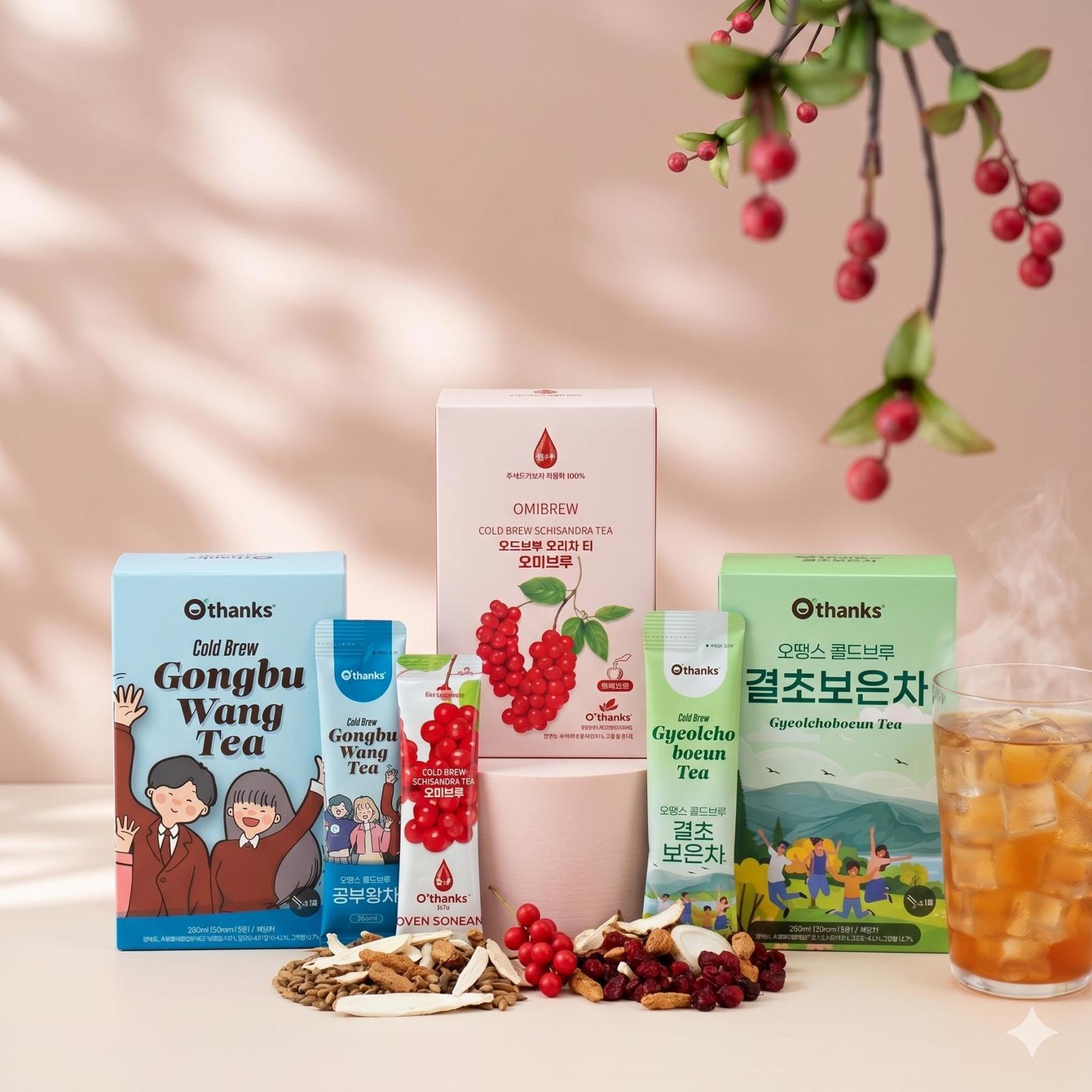 오땡스 콜드브루 한방차 라인업 / 출처=오땡스