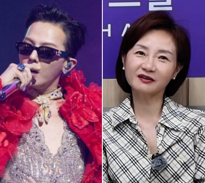 지드래곤(왼쪽), 배우 권경하. 유튜브 채널 레이지래빗 갈무리
