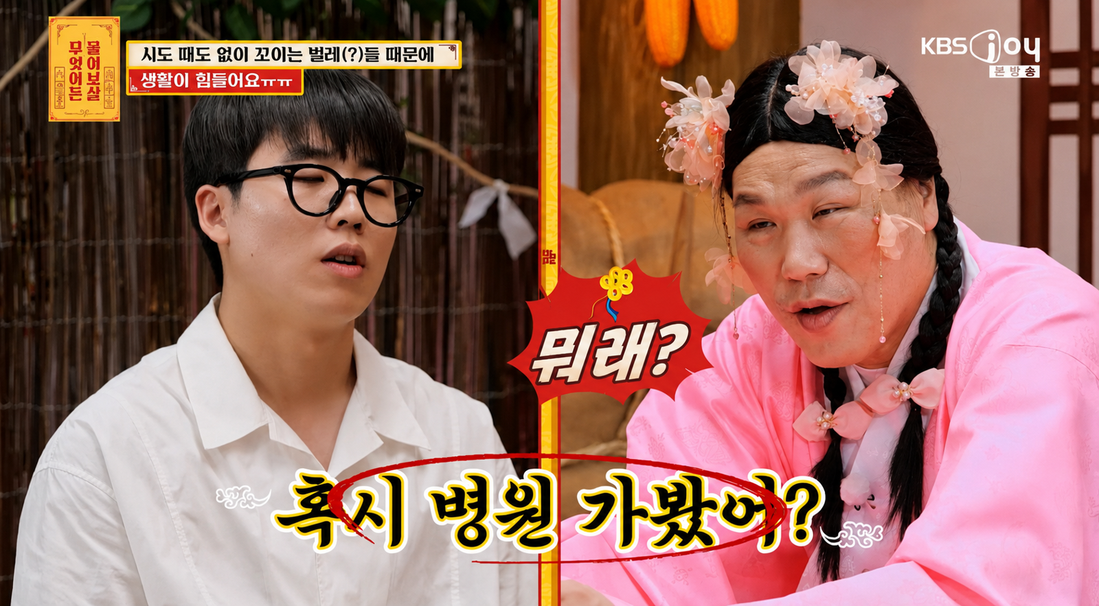 10년째 머리 주변으로만 벌레가 몰린다는 29세 취업준비생의 사연이 공개됐다.  KBS Joy ‘무엇이든 물어보살’ 화면