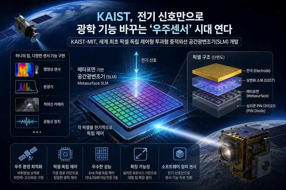 KAIST, 전기신호만으로 기능 바꾸는 ‘초소형 광학칩’ 세계최초 개발