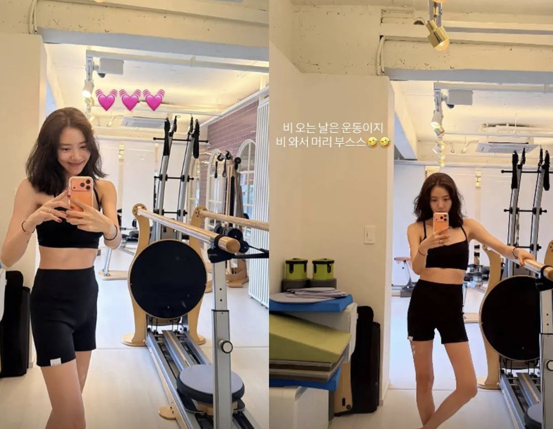 출산 후 21㎏ 감량 손담비, 운동으로 만든 ‘직각어깨’ 눈길