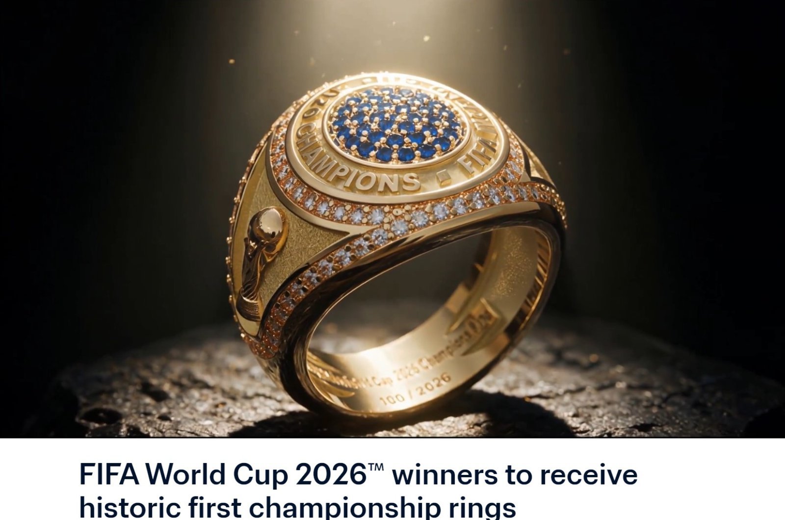 FIFA 월드컵 우승국, 역사상 최초로 ‘챔피언십 반지’ 받는다