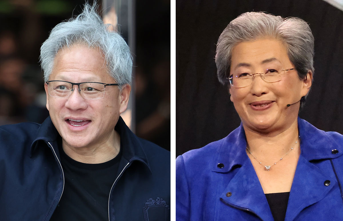 (왼쪽부터) 젠슨 황, 리사 수