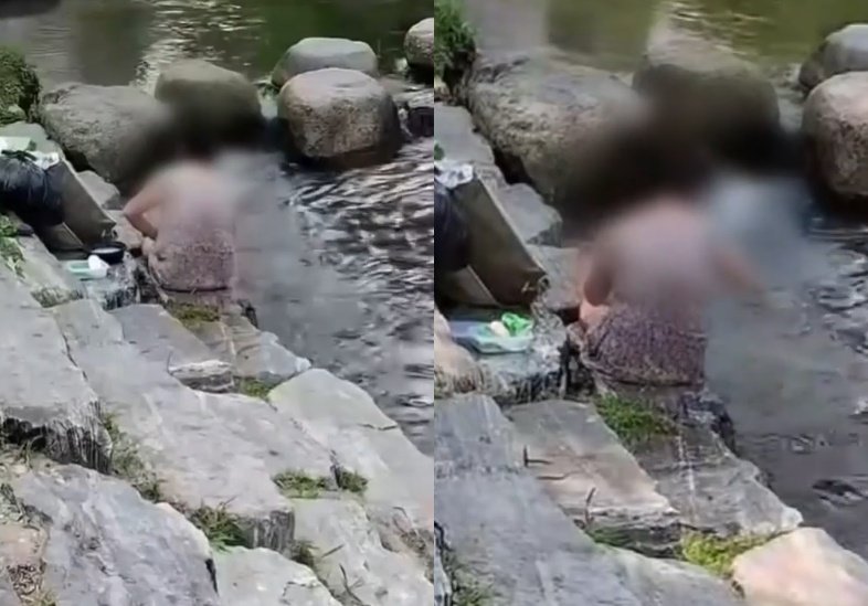 ‘동전 싹쓸이’ 이어…청계천서 목욕하는 중년 여성 포착