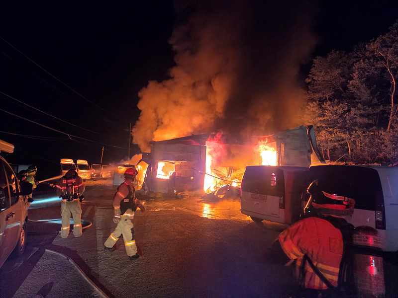 Fire destroys campervan workshop and vehicles in Cheonan