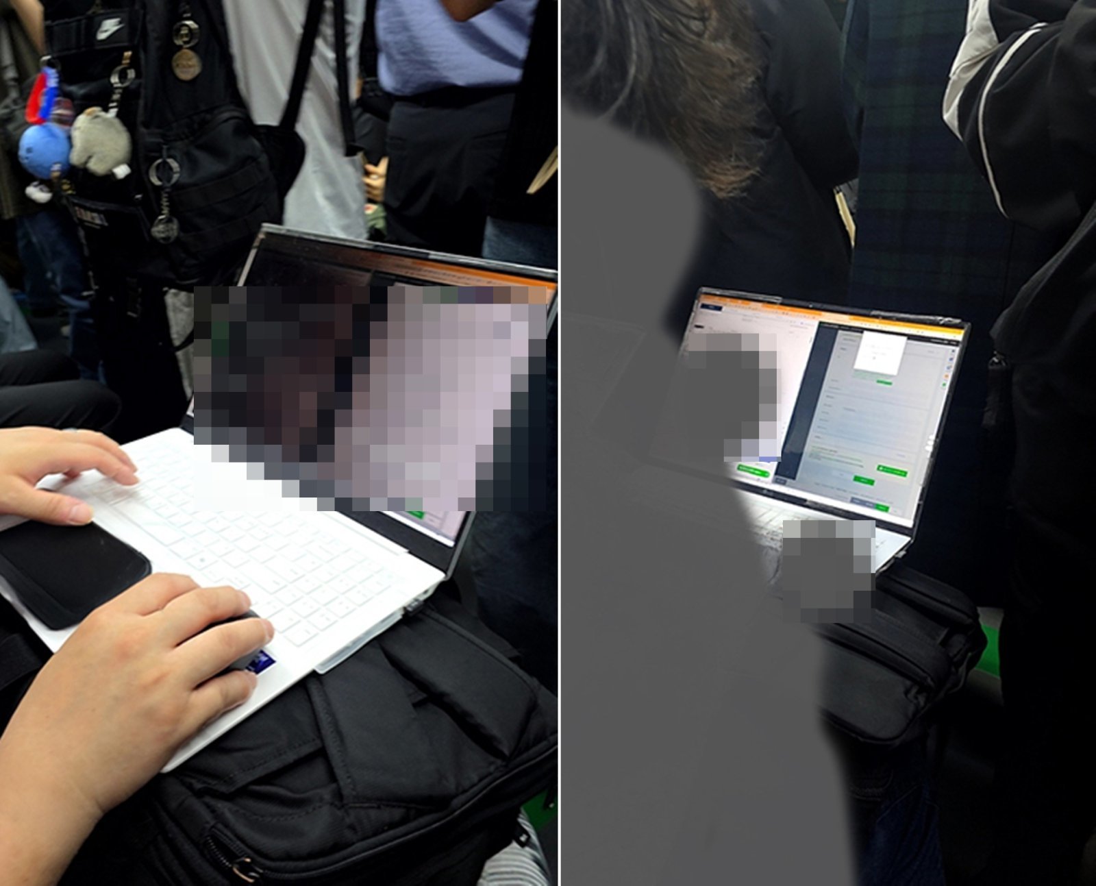 Commuter Complains About Passenger Working on Laptop in Crowded Subway