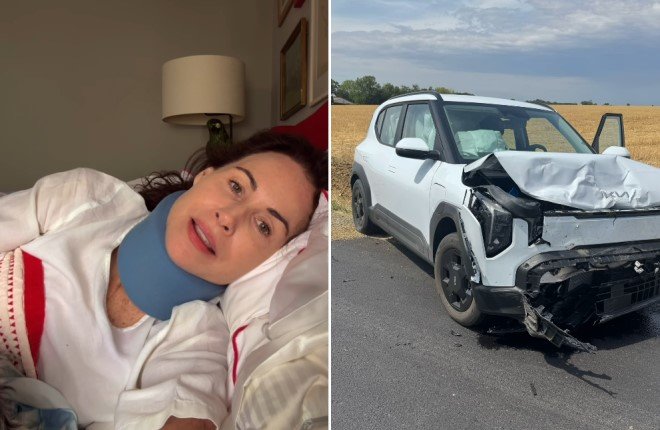 British actress Minnie Driver survives major car crash thanks to Kia EV6 airbags