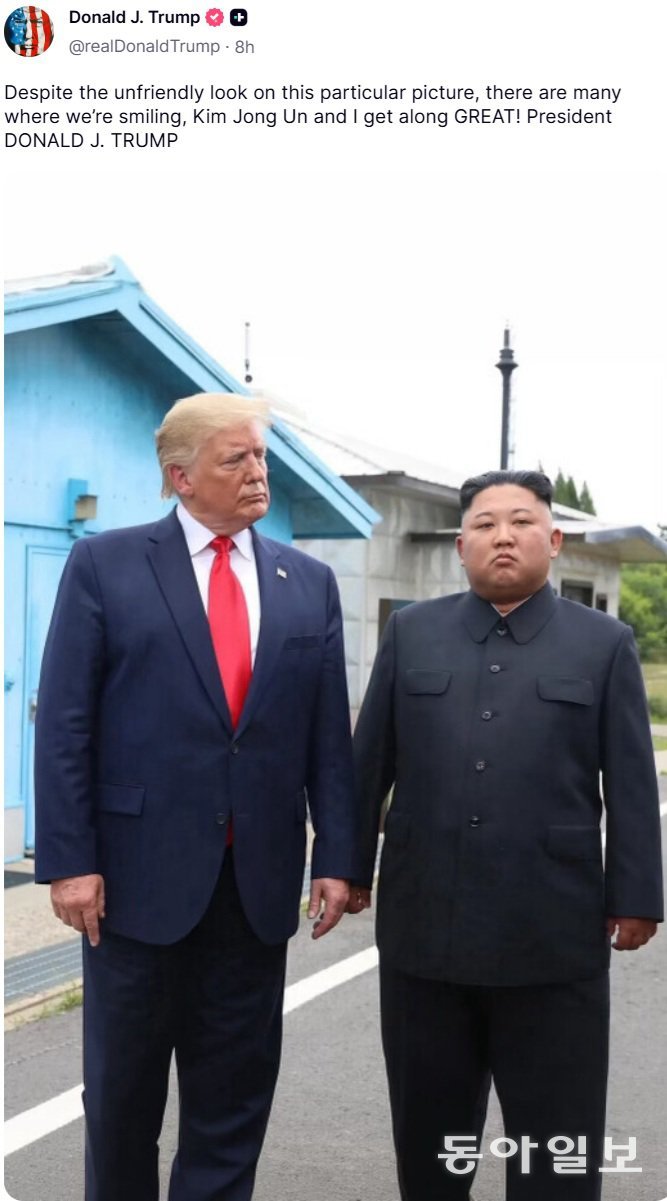Trump posts photo with Kim Jong Un, says 'we get along GREAT'