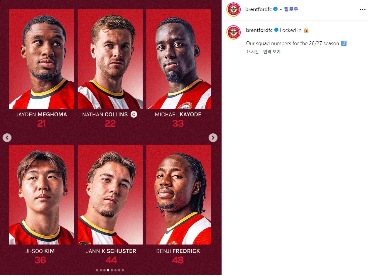 Kim Ji-su included in Brentford's first team, continuing South Korean Premier League legacy