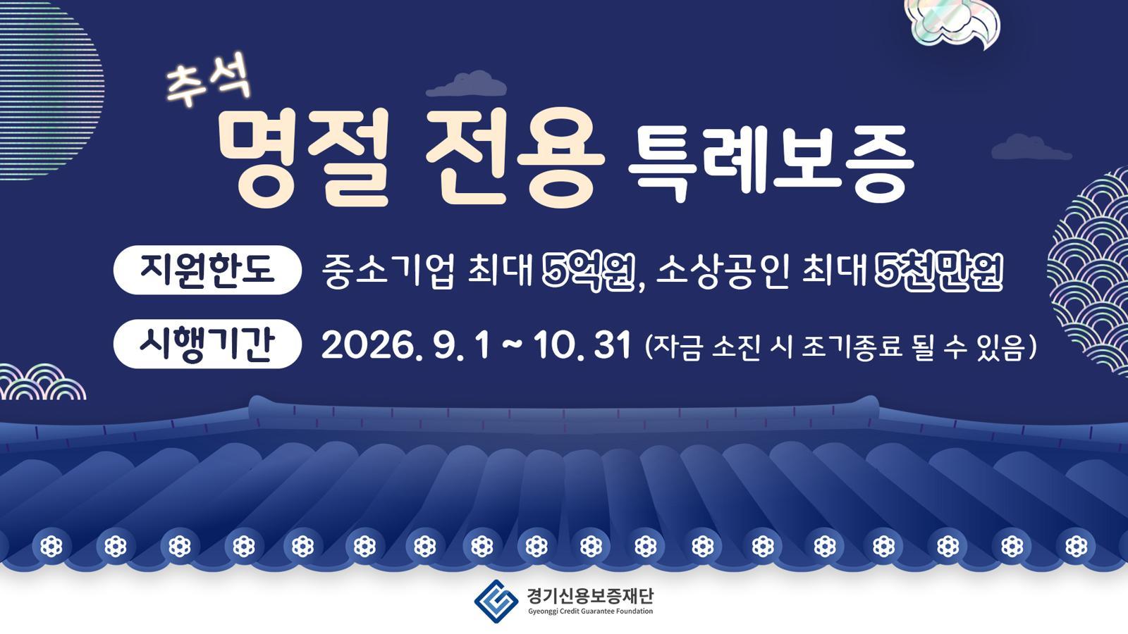 경기신보, 추석 앞두고 중소기업·소상공인에 100억 특례보증