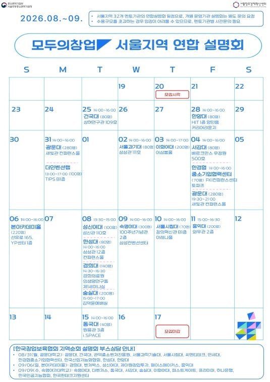 서울중기청·서울창경, ‘2차 모두의 창업’ 서울 설명회 열어