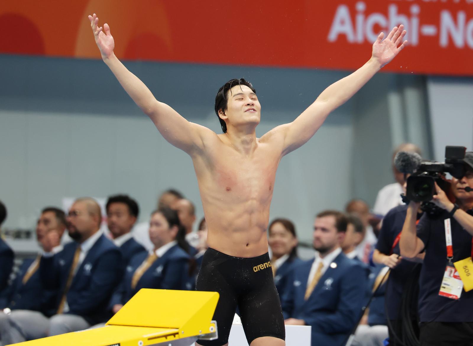 한국 수영에 없던 ‘괴물 피지컬’…195㎝·윙스팬 216㎝ 김영범 떴다