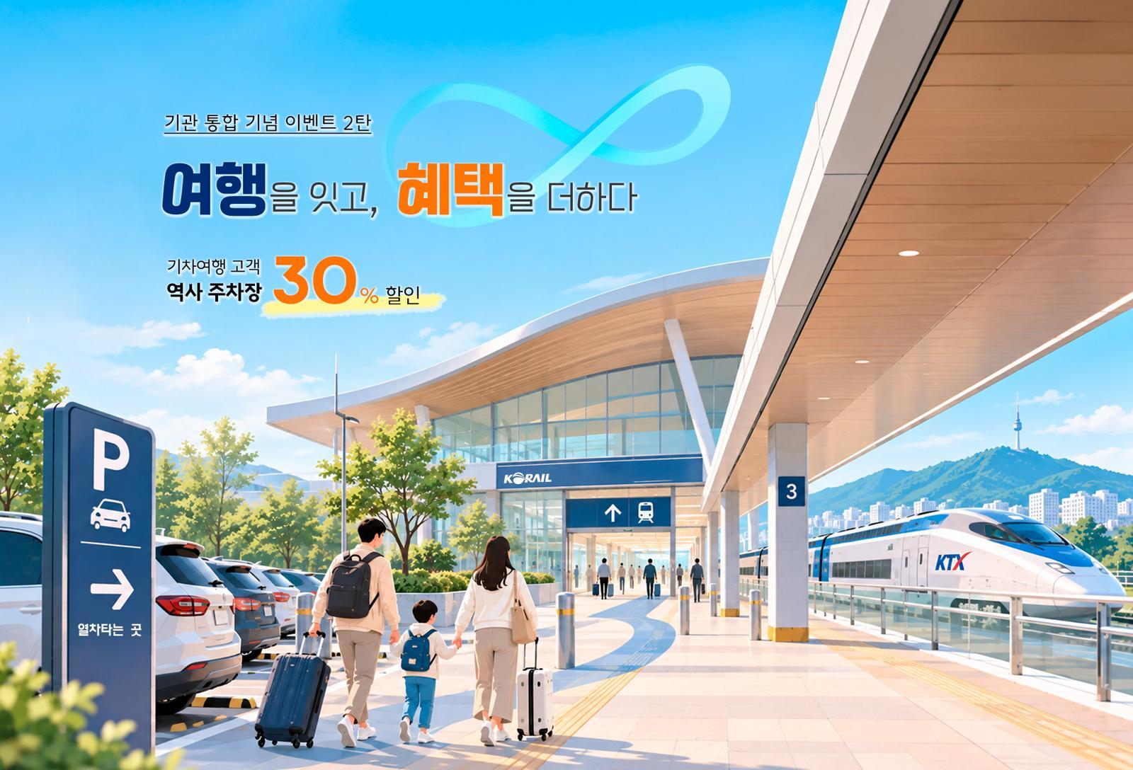 코레일관광네트웍스, 기차여행상품 이용객 주차요금 30% 할인