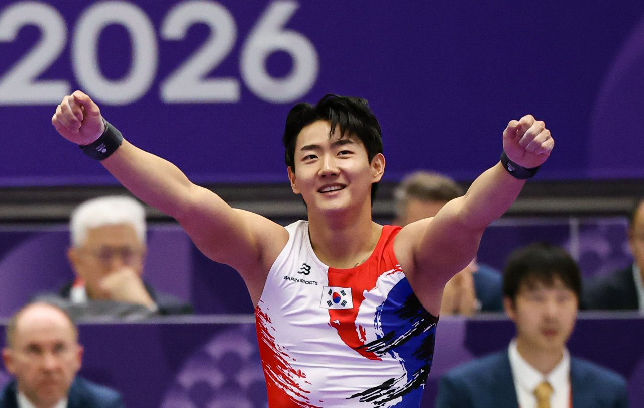 체조 김재호, 도마 아쉬운 4위…3위와 ‘0.1점 차’