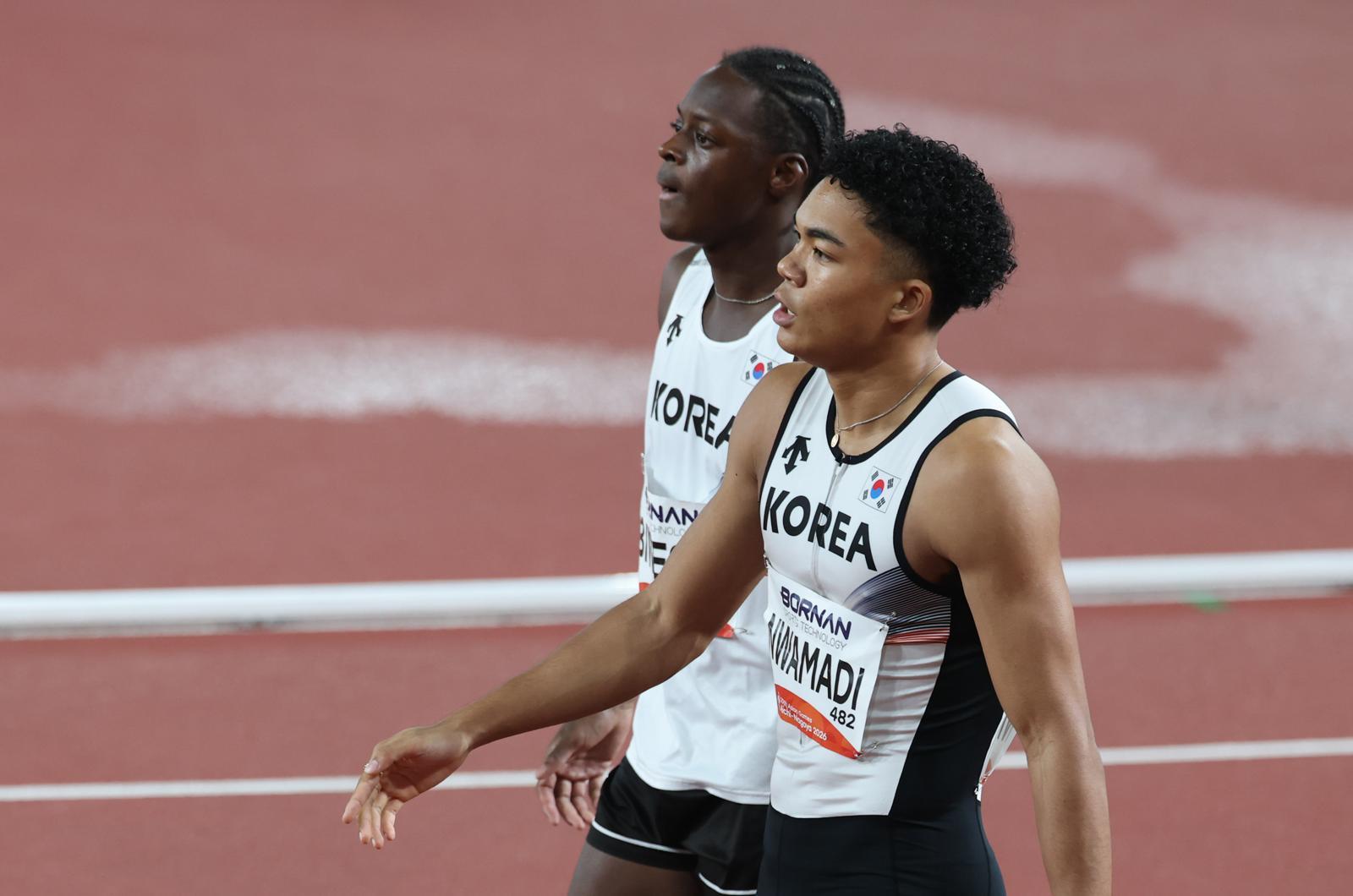 육상 조엘진, 200m 예선 기권…“허벅지 근육 경련”