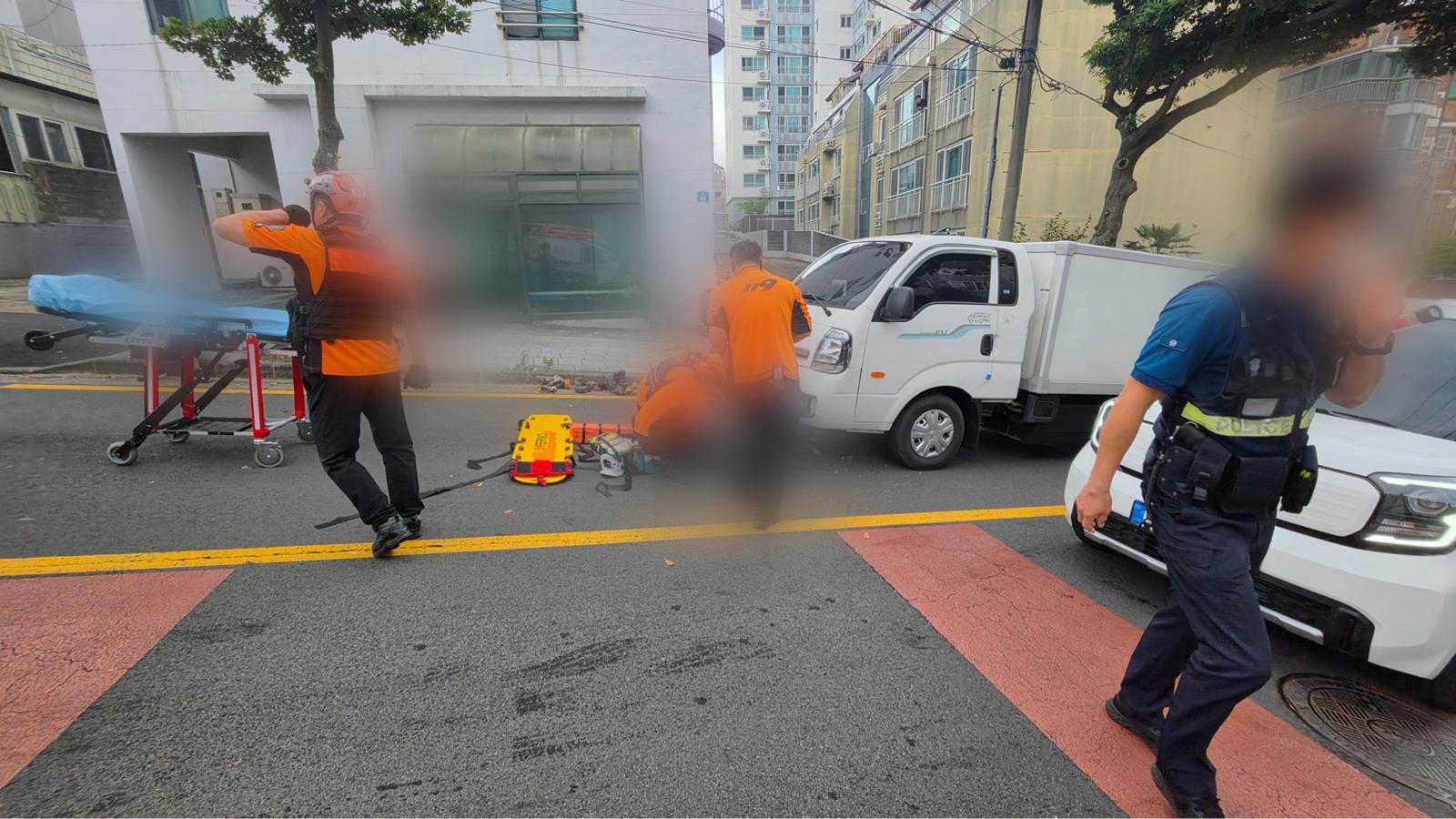 제주시내 한복판서 70대운전자 5중 추돌…8명 중경상