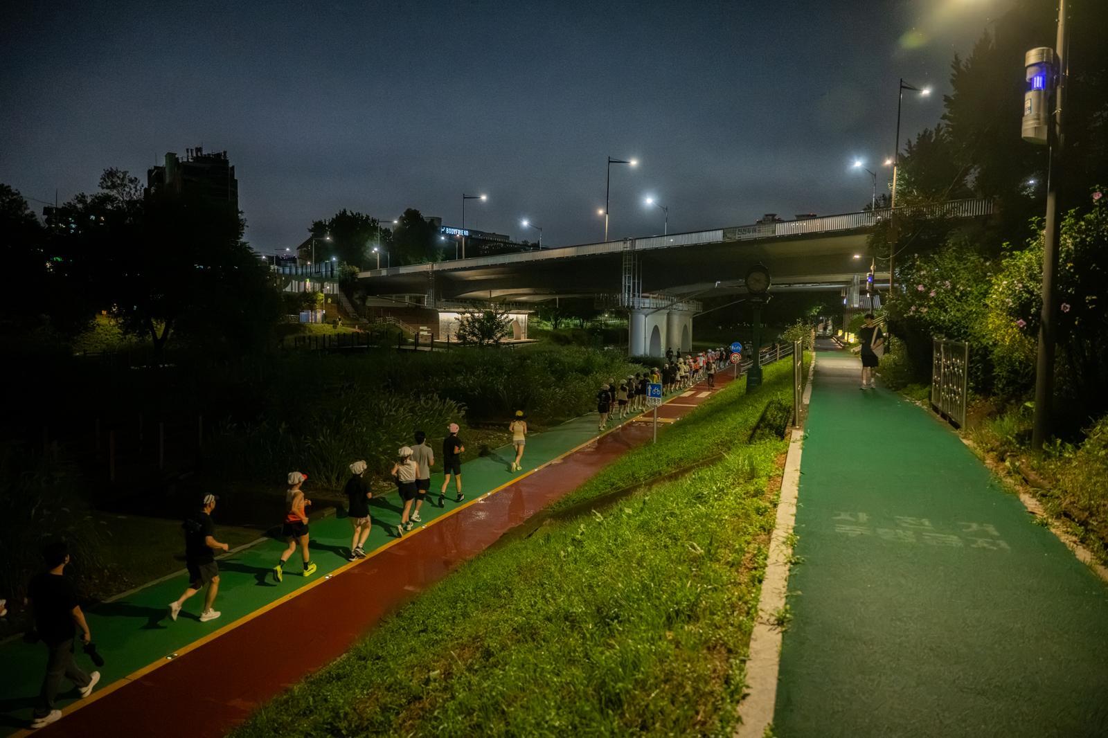 양재천 달리고 식혜 한잔… 5.8km ‘야행런’