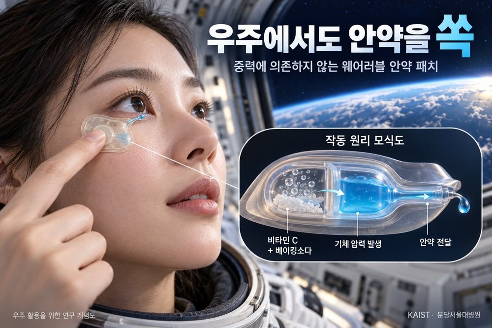 “버튼만 누르면 안약이 쏙”…KAIST, 우주서도 쓰는 안약 패치 개발
