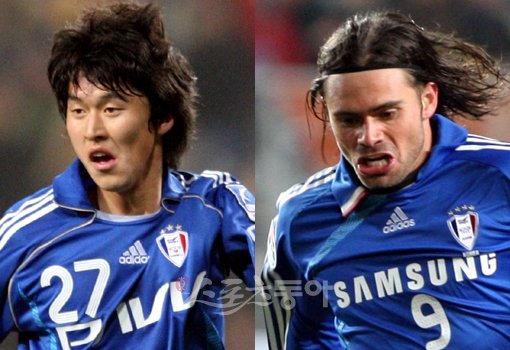 수원의 부진이 계속되고 있다. 특히, 빈곤한 득점력이 차범근 감독을 괴롭게 한다. 작년 13골을 넣은 서동현(왼쪽)의 침묵과 에두(오른쪽)의 부상은 ‘갈 길 바쁜’ 수원의 발목을 잡고 있다. 스포츠동아DB