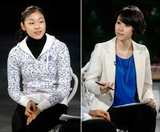 김연아, MBC 뉴스데스크 박혜진 앵커와 인터뷰. 사진=MBC