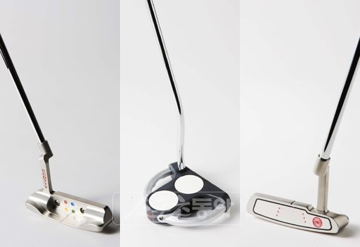 (사진 왼쪽부터) 일자형 블레이드 퍼터, 헤드가 큰 말렛형 퍼터, 부드러운 터치 감각을 제공하는 인서트 퍼터.