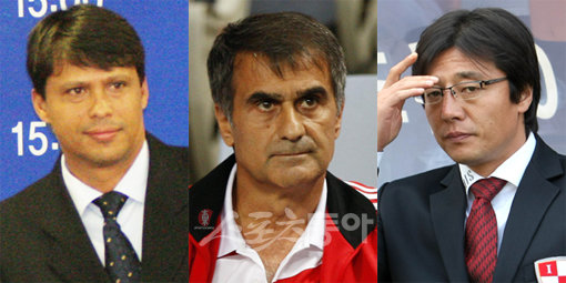 파리아스 감독-귀네슈 감독-황선홍 감독. [스포츠동아 DB]