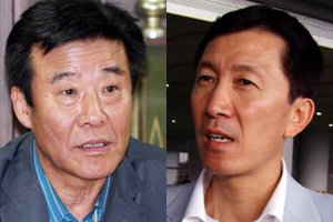 신동파(왼쪽) 박주봉. [동아일보 자료사진]