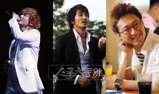 해외 시장을 겨냥해 다양한 활동을 펼치는 스타들의 전략은 음반 발표에서 시작된다. 아시아 투어 콘서트를 벌인 이준기와 내년 2∼3월 음반 발매를 목표로 내건 송승헌. 이미 일본에서 앨범을 낸 박신양.(맨 위부터) 스포츠동아DB