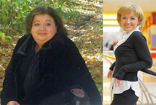 70kg감량에 성공해 화제를 모은 스베틀라나 아타로바의 다이어트 전(좌)과 후(우)의 사진.