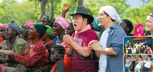 일요일 예능 프로그램의 절대 강자 ‘1박2일’을 쫓는 추격자들의 움직임이 바쁘다. ‘단비’(큰 사진)는 오지로 향하고 ‘남자의 자격’(오른쪽 위)은 월드컵이 열리는 남아공으로, ‘패밀리가 떴다’(오른쪽 아래)는 시즌2를 준비한다. 사진제공｜KBS·SBS·MBC