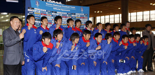 허정무 감독과 대표팀. 스포츠동아DB