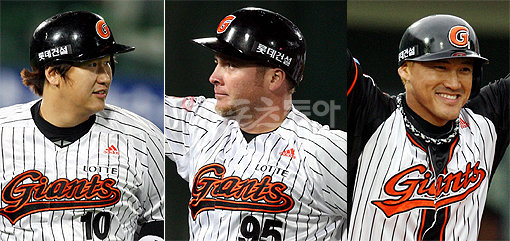 이대호-가르시아-홍성흔. 스포츠동아 DB