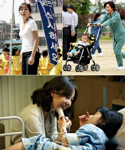 김윤진은 최근 3년 동안 ‘세븐데이즈’, ‘하모니’, ‘심장이 뛴다’ (맨위 왼쪽부터 시계방향) 등 진한 모성애를 다룬 작품에 출연하며 흥행에 성공했다. 스포츠동아DB